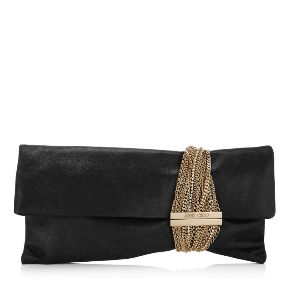 Jimmy Choo Black Suede Clutch Bag Chandra
